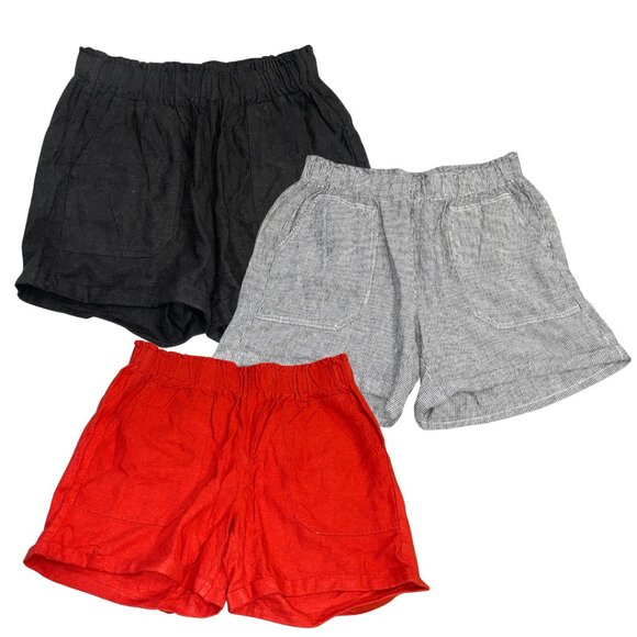 Costco Shorts Briggs Women Medium Black Orange Stripes - Picture 1 of 13